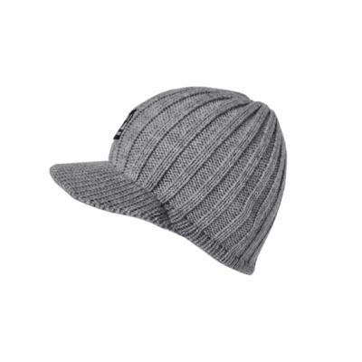 Bonnet tricot épais avec visière gris 11733 - Bosseur