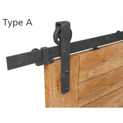 Kit Systme Coulissant Porte Bois Fer Plat Noir Mat Moderne (Type A RD-A-B ROC DESIGN) - Mantion