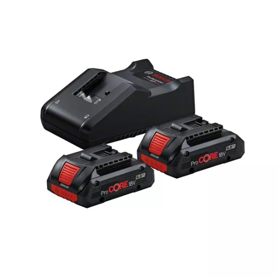 Pack 2 batteries légères ProCORE 18V 4Ah et chargeur rapide GAL18V-40 - Bosch