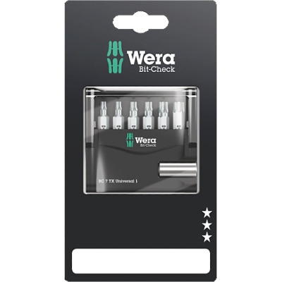 Étui d'embouts Bit-Check 7 Universal 1 SB Torx (Lot de 7) - Wera