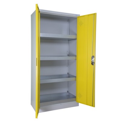 Armoire suret produit dangereux jaune gris 300L 14.E 2 portes hautes - Trionyx