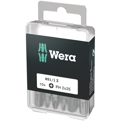 Embout Phillips/Cruciforme Z 851/1 PH2x25mm (Lot de 10) - Wera