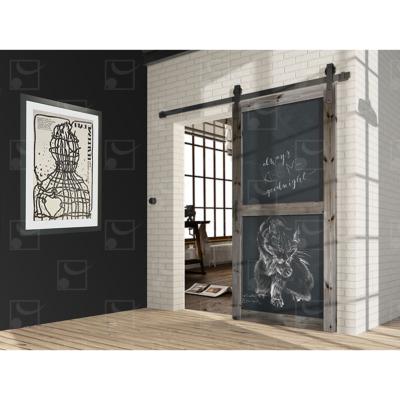 Kit Système Coulissant Porte Bois Fer Plat Noir Mat Moderne (Type A RD-A-B ROC DESIGN®) - Mantion