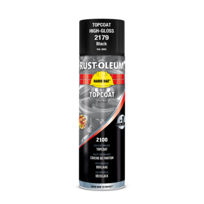 Peinture Finition Protection HARD HAT Arosol 500ml (Noir fonc RAL 9005) - Rust Oleum