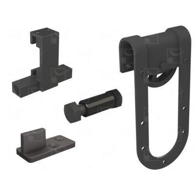 Kit Système Coulissant Porte Bois Fer Plat Noir Mat Moderne (Type B RD-B-B ROC DESIGN®) - Mantion