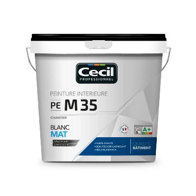 Peinture Acrylique Chantier Blanc Mat 15L M35 (118256) - Cecil