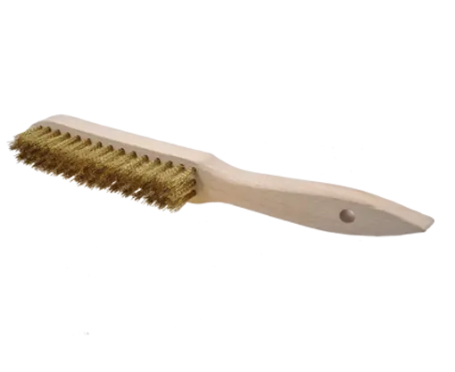 BROSSE À MAIN MANCHE BOIS LG.295 MM 4 RANGS Acier Droit 0,35mm