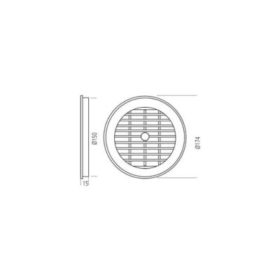 Grille classique ronde à visser avec moustiquaire 150x174mm - Nicoll