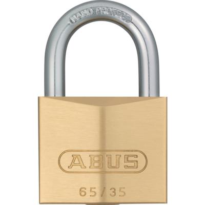 Cadenas à clé laiton traditionnel série 65 35mm s'entrouvrant N.6351 - Abus