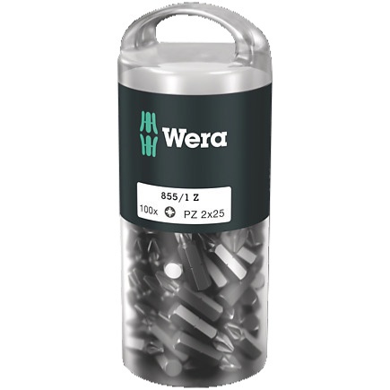 Embout Pozidriv Z 855/1 PZ2x25mm (Lot de 100) - Wera