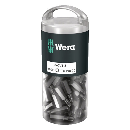 Embout Z 867/1 Torx® TX 20x25mm (Lot de 100) - Wera