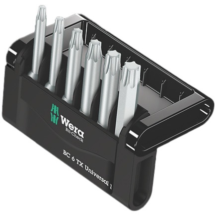 Étui d'embouts Bit-Check 6 Universal 1 SB Torx (Lot de 6) - Wera