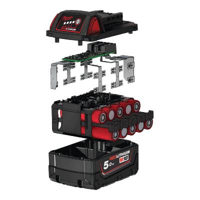 Pack NRJ M18 NRG-502 (2 Batteries 18V 5Ah+Chargeur rapide+Batterie 12V 2Ah OFFERTE) - Milwaukee