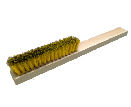 BROSSE JOAILLERIE MANCHE BOIS LG.220 MM 4 RANGS LAITON ONDULÉ 0,15 MM