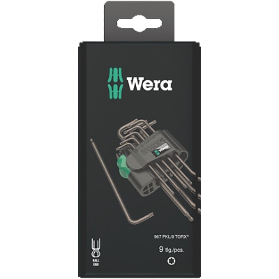 Clé mâle Tête sphérique Torx® 967/9 TX 1 SB (Jeu de 9) - Wera