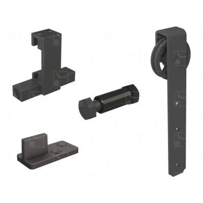 Kit Système Coulissant Porte Bois Fer Plat Noir Mat Moderne (Type A RD-A-B ROC DESIGN®) - Mantion