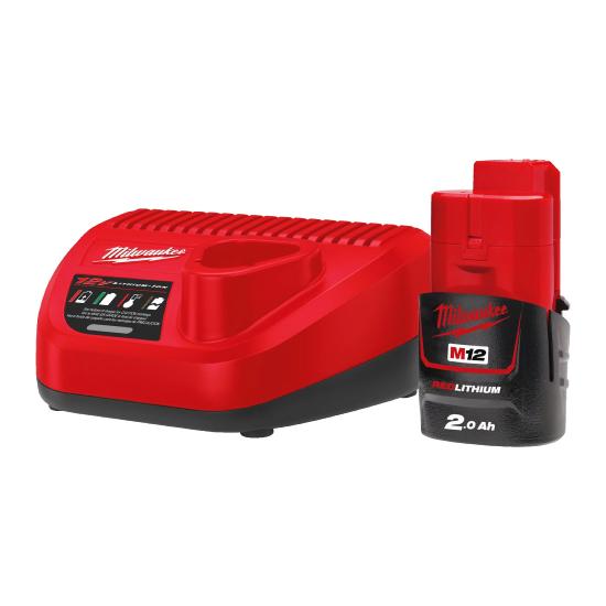 Pack NRJ M12 NRG-201 Batterie 12V 2Ah + Chargeur C12 C - Milwaukee