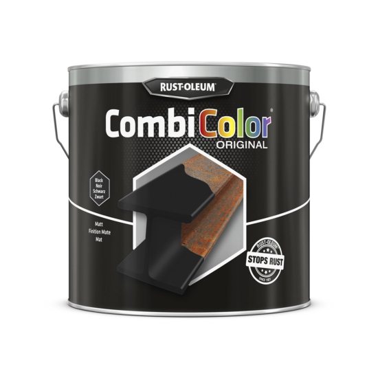 Peinture CombiColor® Métal 2,50L Noir Mat RAL 9005 (7378.2.5) - Rust Oleum