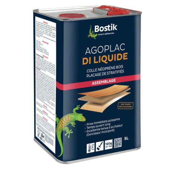 Colle néoprène puissante Agoplac Di Gel bois plaçage stratifiés (Bidon 5L) - Bostik