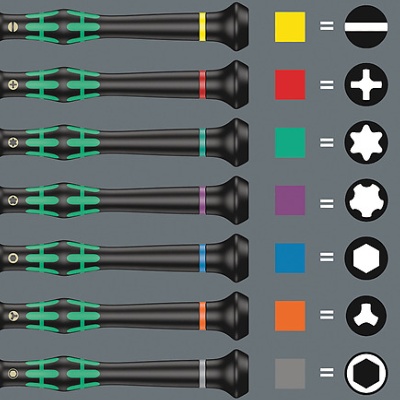 Tournevis électronicien Kraftform Micro 12 Universal 1 (Jeu de 12) - Wera