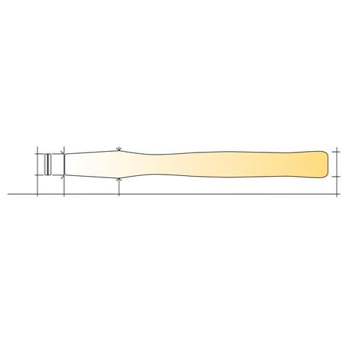 Manche marteau rivoir galbé Ø34x16mm 38cm Hickory