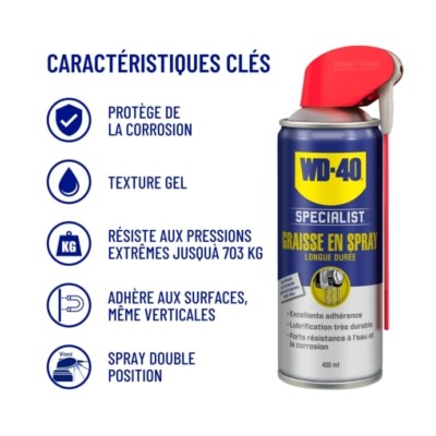 Graisse spray Specialist® Gel longue durée résiste à l'eau - WD40