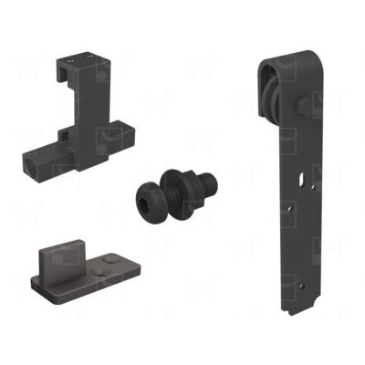 Kit Système Coulissant Porte Bois Fer Plat Noir Mat Moderne (Type C RD-C-B ROC DESIGN®) - Mantion