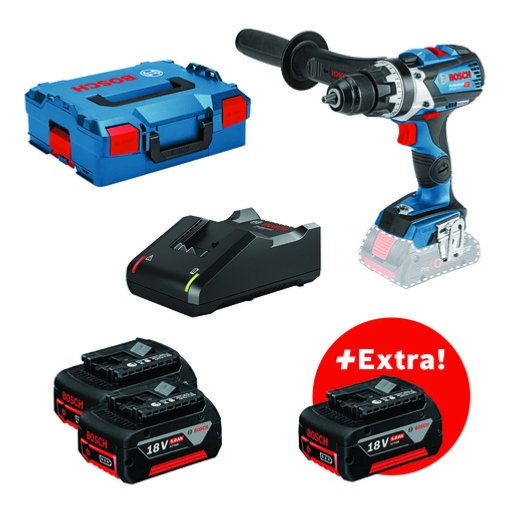 Perceuse visseuse 18V GSR 18V-110C (+3 batteries 5Ah, coffret L-BOXX) - Bosch