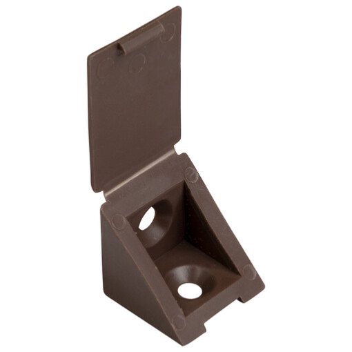 Connecteur plastique 1 trou marron 22x23x23x31 pour meuble - Lokendo