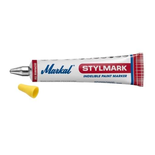 Marqueur à peinture industriel indélébile bille Ø3mm tube 50ml (Jaune) - Wilmart