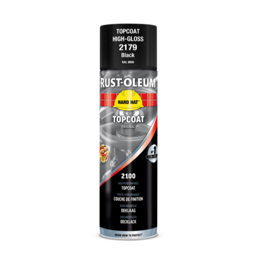 Peinture Finition Protection HARD HAT® Aérosol 500ml (Noir foncé RAL 9005) - Rust Oleum