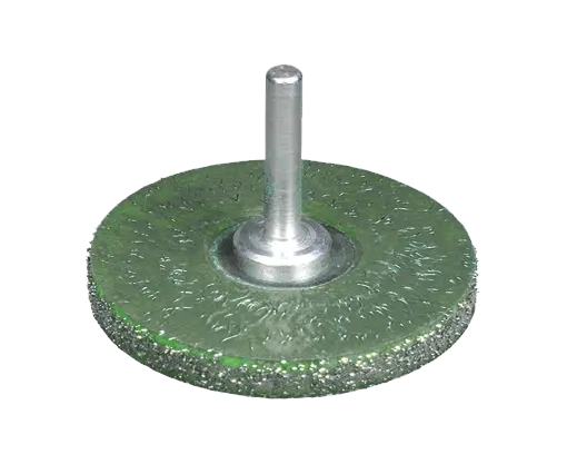 BROSSE CIRCULAIRE SUR TIGE DE 6 MM Ø63 MM ÉP.8 MM ACIER ENROBÉ 0,30 MM
