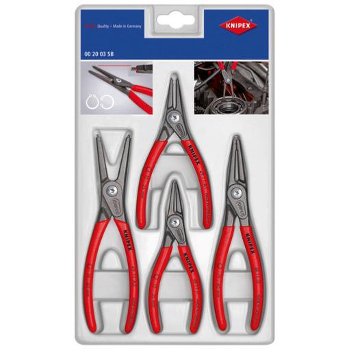 Pince pour circlips intrieurs/extrieurs manche anti-glissant (Jeu de 4) - Knipex