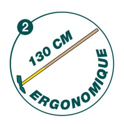 Serfouette forgée 3 en 1 (panne, langue, frappe) manche 130cm - Leborgne