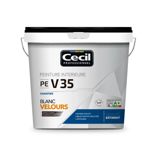 Peinture Acrylique Chantier Blanc Velours 5L V35 (118266) - Cecil