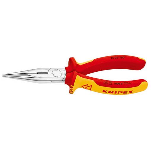 Pince à bec demi-rond 160mm droit isolée 1000V - Knipex