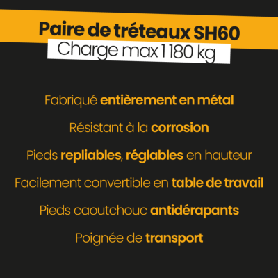 Paire de tréteaux table de chantier SH60 - Toughbuilt