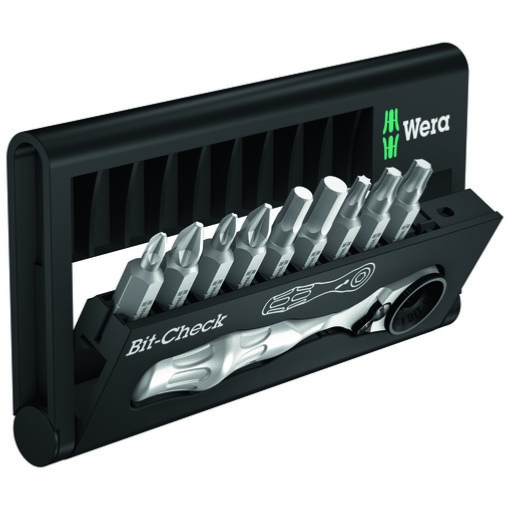 Coffret d'embouts Bit-Check 10 Zyklop Mini 1 avec Cliquet (Lot de 10) - Wera