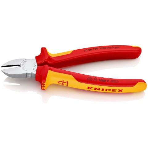 Pince coupante de côté isolée 1000V 180mm Ø2,5-4 - Knipex