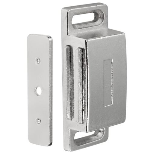 Aimant magnétique pour fermeture de meuble Zamack Nickel 21.8 x 58 x 15 mm - Lokendo